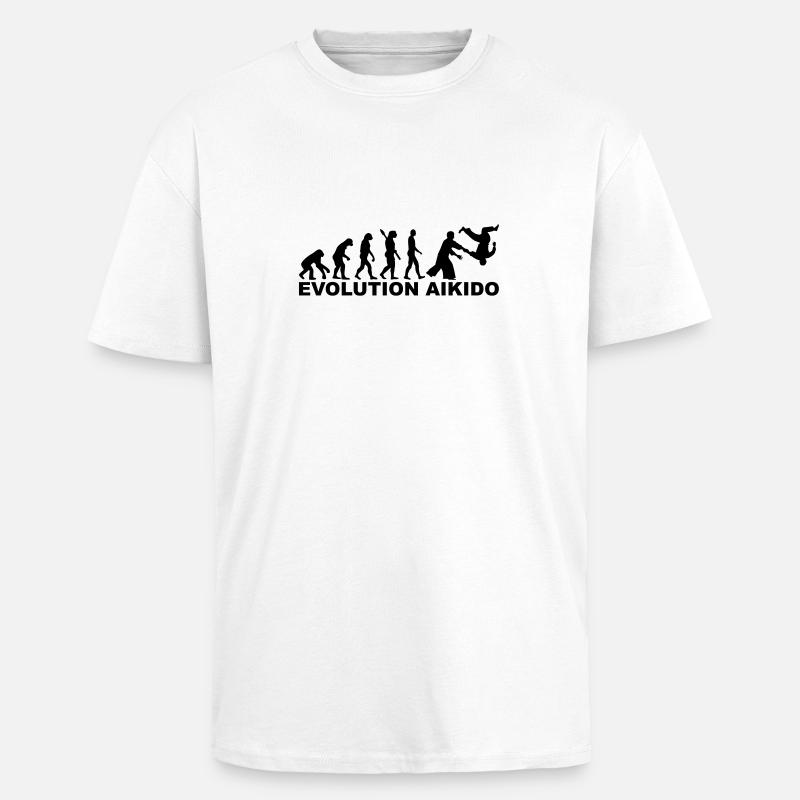 Evolution Aikido - Unisex Oversized Heavyweight T-shirt - white