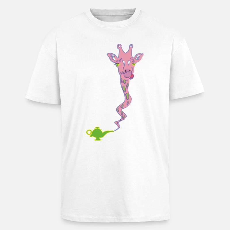 Wunderaffe - Wunderlampe mit Giraffe Geschenk - Oversized Heavyweight Unisex T-Shirt - Weiß