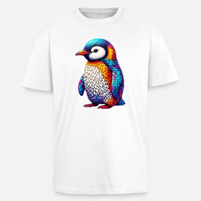 Penguin - Unisex Oversized Heavyweight T-shirt - white