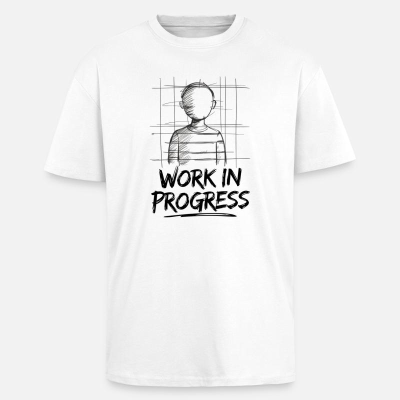Work in Progress – Unvollendete Kunst - Oversized Heavyweight Unisex T-Shirt - Weiß