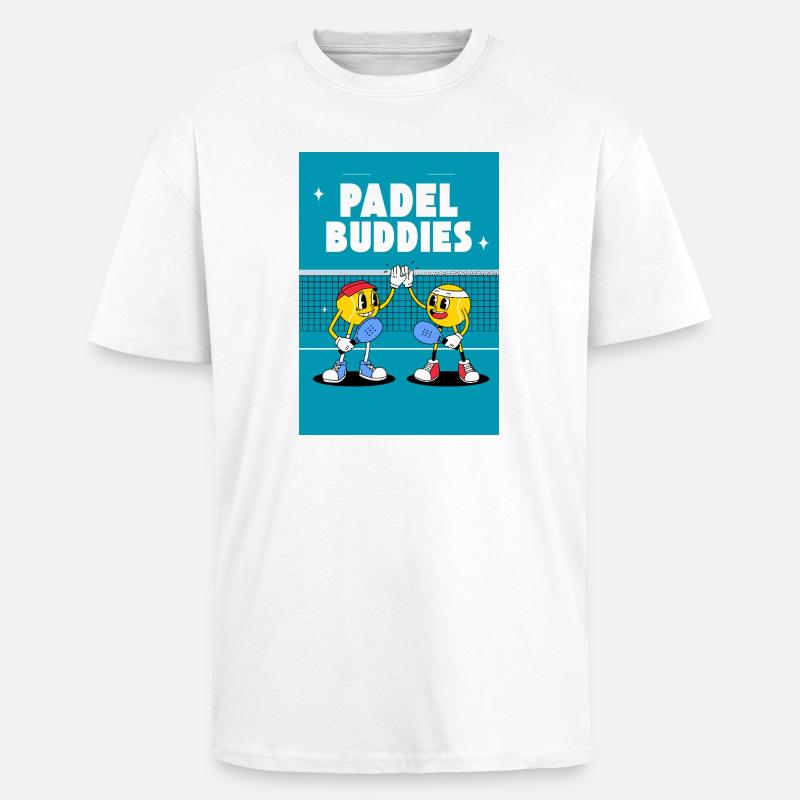 Padel Buddies High Five Duo - Oversized Heavyweight Unisex T-Shirt - Weiß