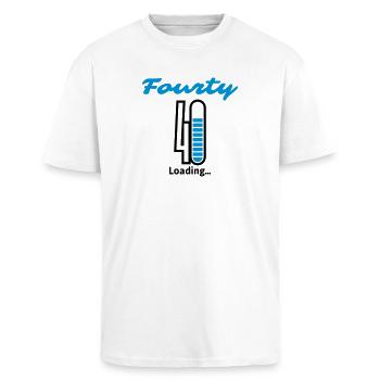 Fourty Loading... - Oversized Heavyweight Unisex T-Shirt - Weiß - Vorne - Alina (178cm) & Michal (187cm)