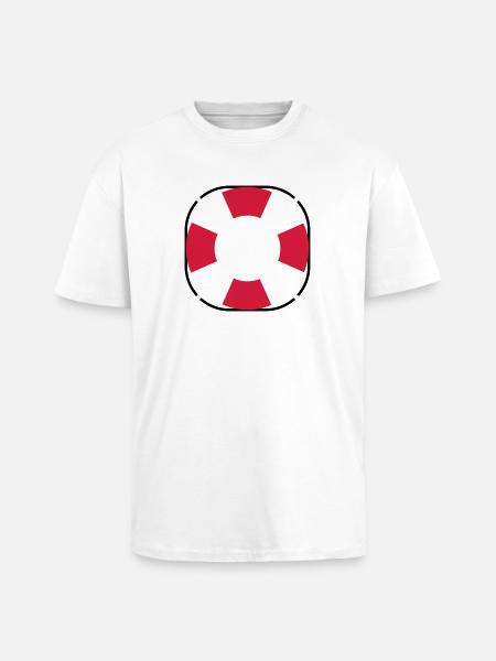 Treetanic lifebuoy - Unisex Oversized Heavyweight T-shirt - white