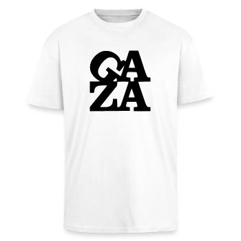 Gaza - T-shirt unisexe oversize épais - blanc - Devant - Alina (178cm) & Michal (187cm)