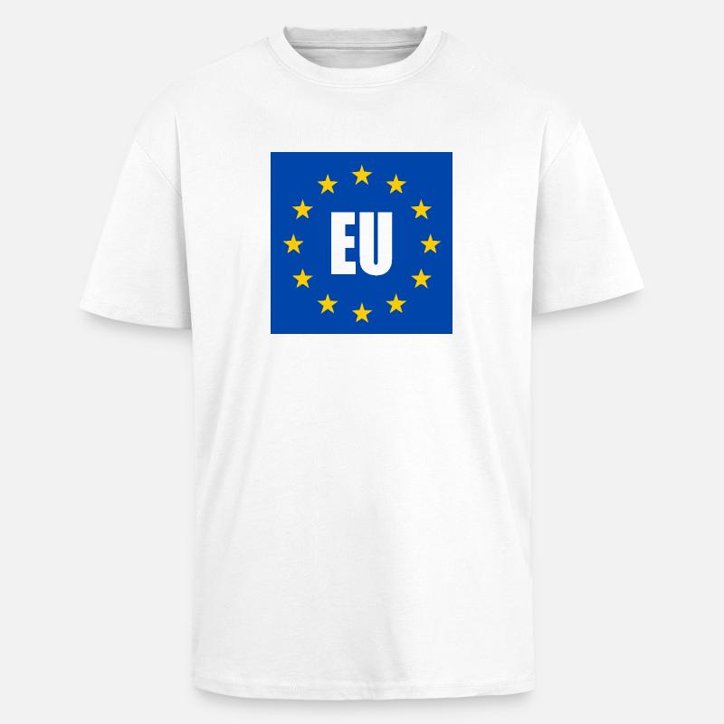 Drapeau de l’UE - T-shirt unisexe oversize épais - blanc