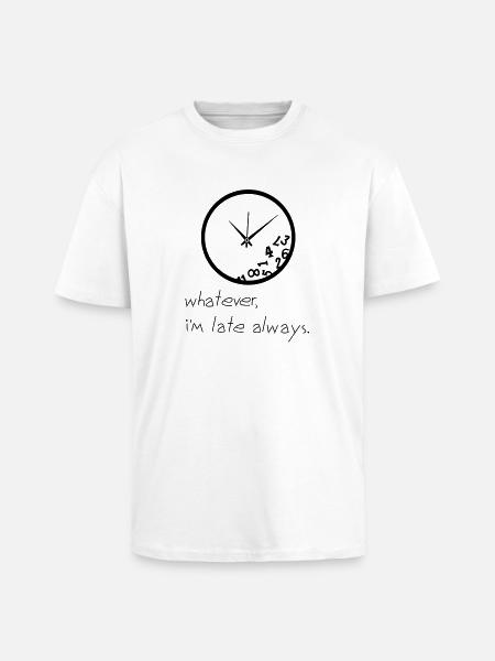 Late Clock - Oversized Heavyweight Unisex T-Shirt - Weiß