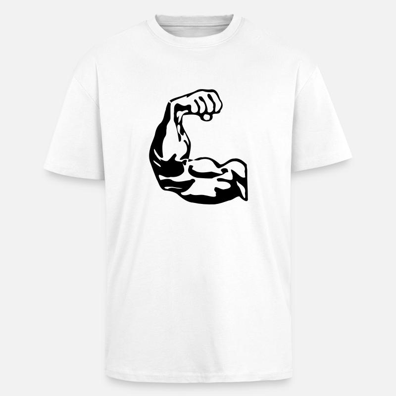 Bodybuilder biceps - Unisex Oversized Heavyweight T-shirt - white