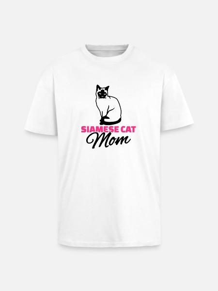 Siamkatze - Oversized Heavyweight Unisex T-Shirt - Weiß