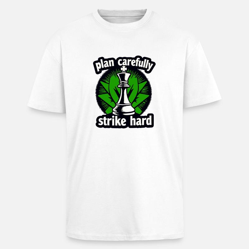 Schach plan carefully strike hard - Unisex Oversized Heavyweight T-shirt - white