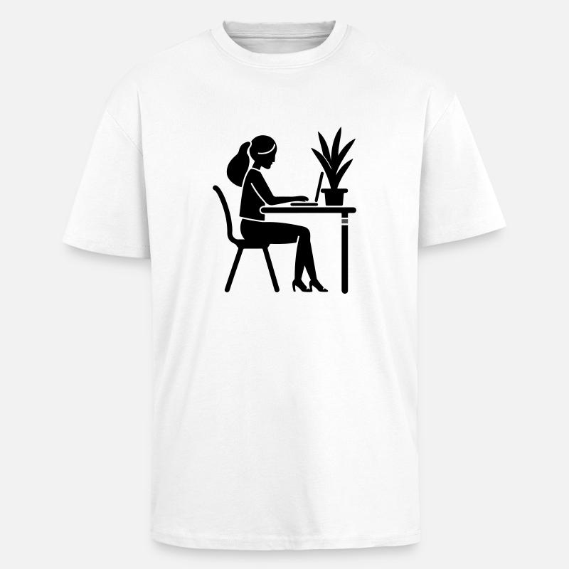 Learning, Studying, Working - Unisex Oversized Heavyweight T-shirt - white