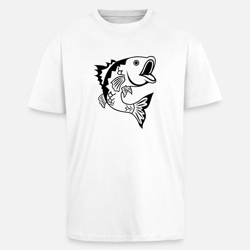 Fisch - Oversized Heavyweight Unisex T-Shirt - Weiß