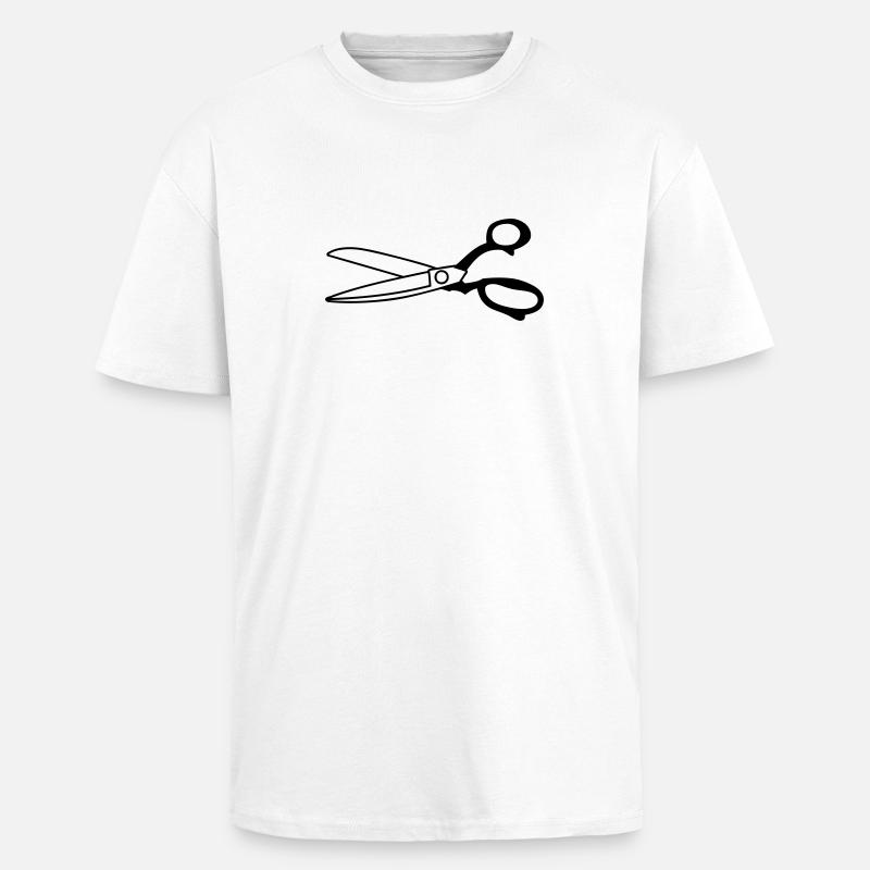 ciseaux - T-shirt unisexe oversize épais - blanc