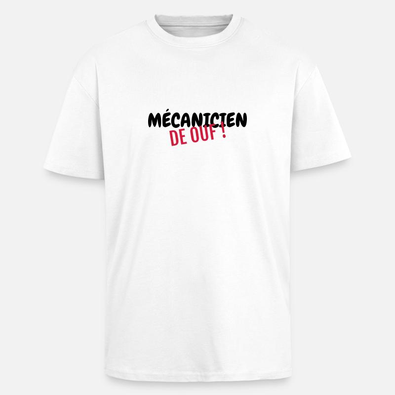 mécanique / mécanicien / mécano / garage - T-shirt unisexe oversize épais - blanc