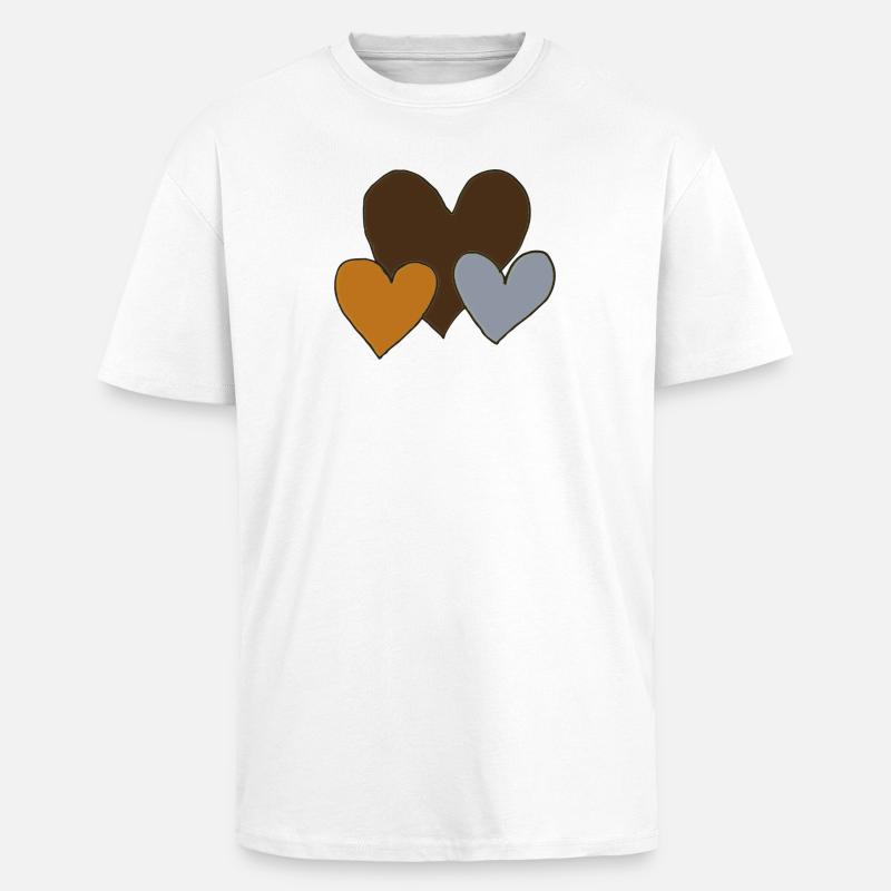 herzen dreierpack - Oversized Heavyweight Unisex T-Shirt - Weiß