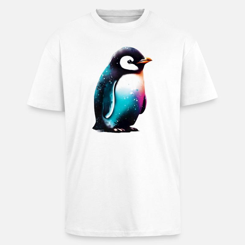 Penguin - Unisex Oversized Heavyweight T-shirt - white