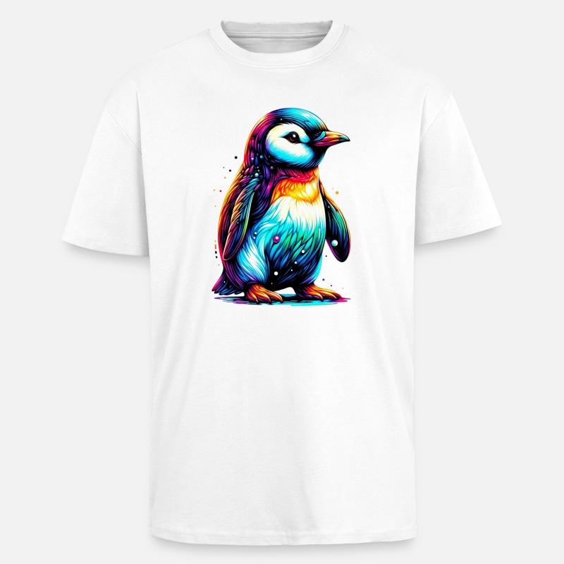 Penguin - Unisex Oversized Heavyweight T-shirt - white