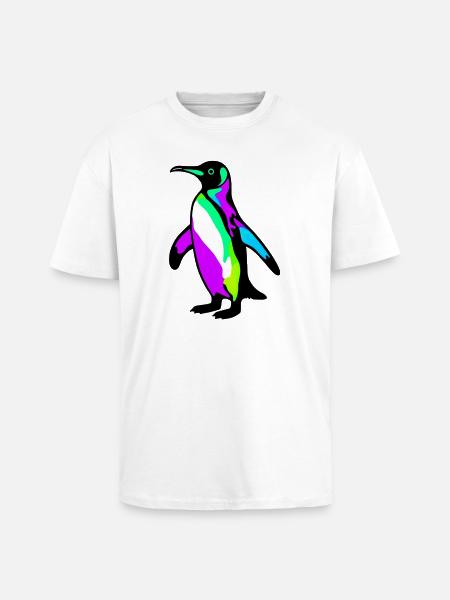 Penguin - Unisex Oversized Heavyweight T-shirt - white