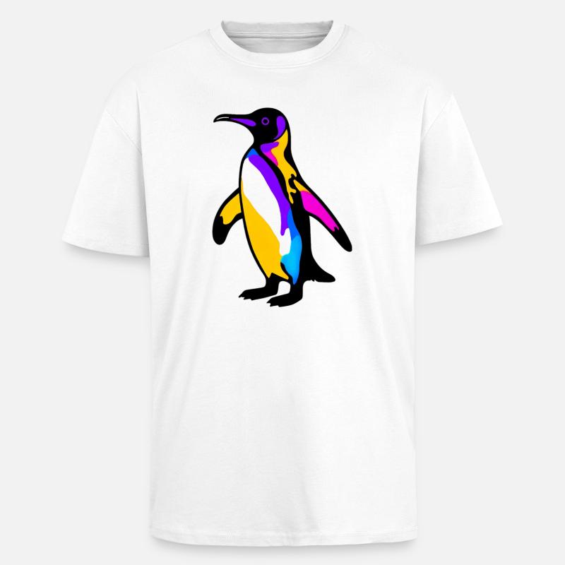 Pinguin - Oversized Heavyweight Unisex T-Shirt - Weiß