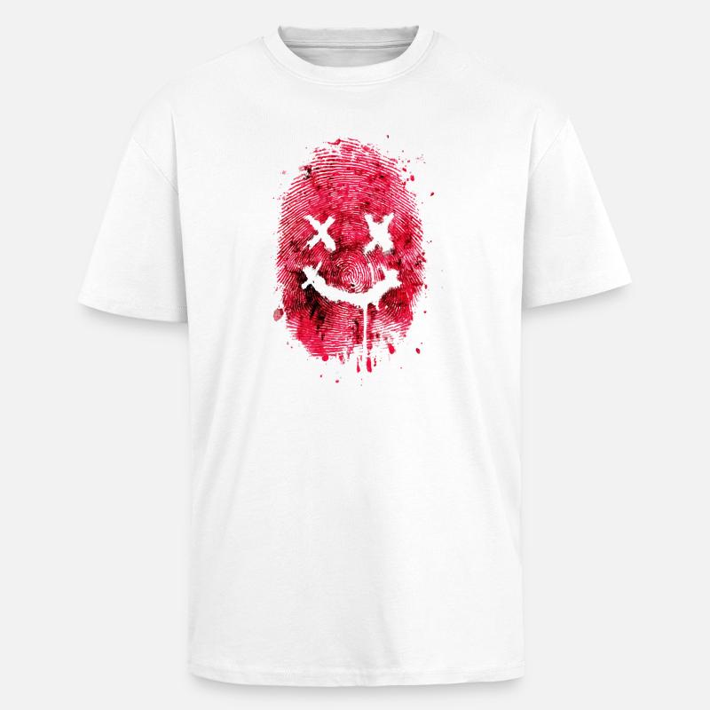 Fingerabdruck mit einer freundlichen Botschaft - Oversized Heavyweight Unisex T-Shirt - Weiß