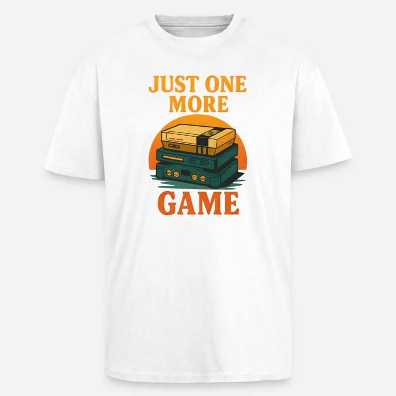 Retro Videospiel-Design mit Statement - Oversized Heavyweight Unisex T-Shirt - Weiß