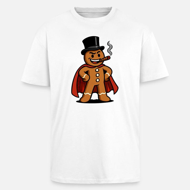 Lebkuchenheld mit Zigarre - Oversized Heavyweight Unisex T-Shirt - Weiß