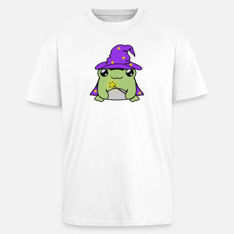 Wizard frog with hat - Oversized Heavyweight Unisex T-Shirt - Weiß