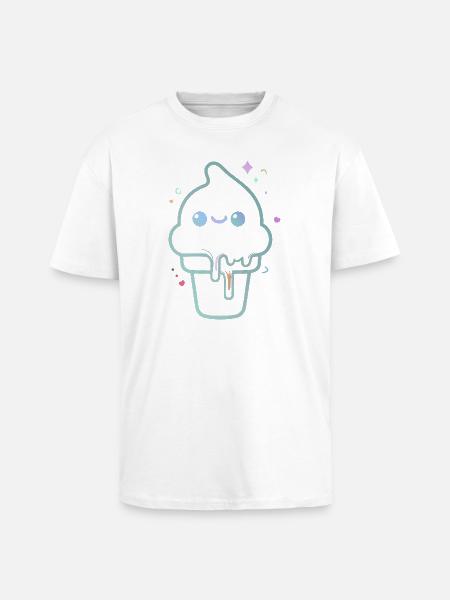 Glace kawaii pastel scintillante - Unisex Oversized Heavyweight T-shirt - white