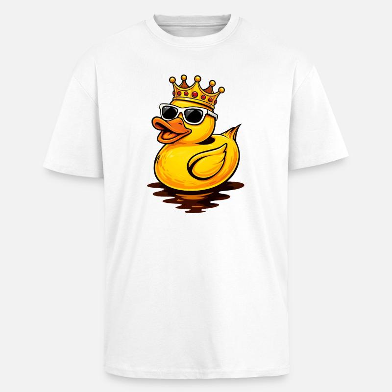 Coole Gummiente mit Krone und Sonnenbrille - Oversized Heavyweight Unisex T-Shirt - Weiß