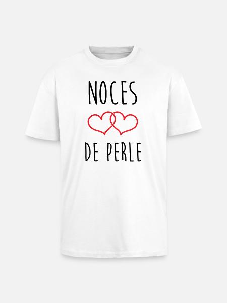 Pearl Wedding 30 Years - Unisex Oversized Heavyweight T-shirt - white