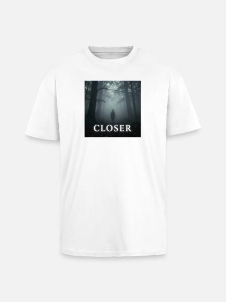 Closer by Mark Noone - Unisex Oversized Heavyweight T-shirt - white