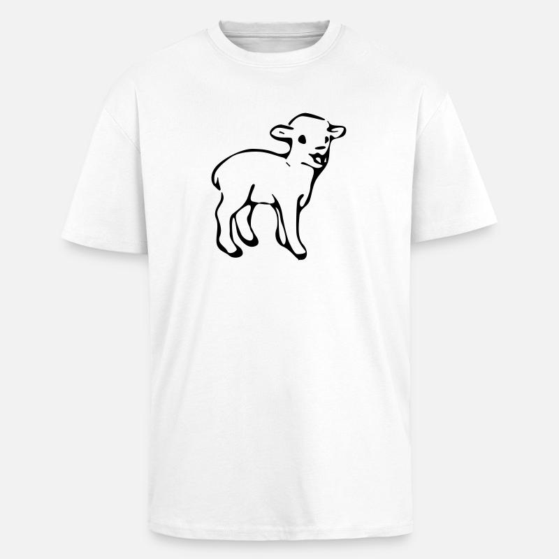 Lamm - Oversized Heavyweight Unisex T-Shirt - Weiß