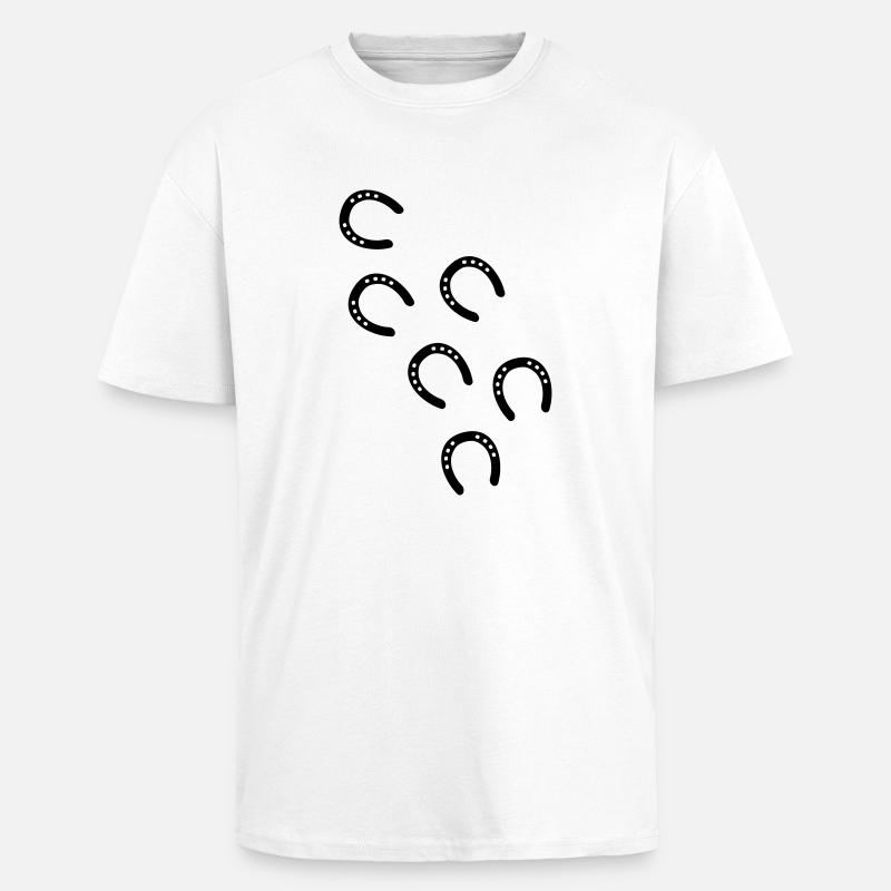 fotavtrykk hest hestesko - Unisex oversized t-skjorte i kraftig kvalitet - hvit