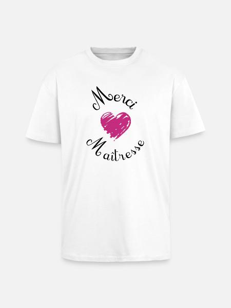 merci maîtresse cadeau fin année - T-shirt unisexe oversize épais - blanc