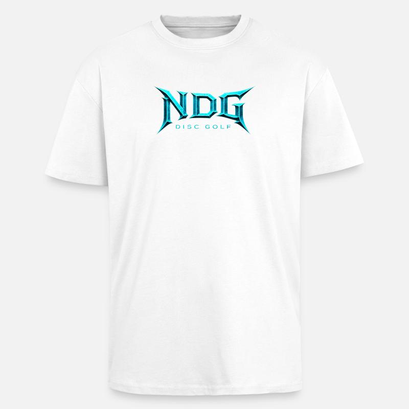 NDG Disc Golf Eislogo-Licht - Oversized Heavyweight Unisex T-Shirt - Weiß