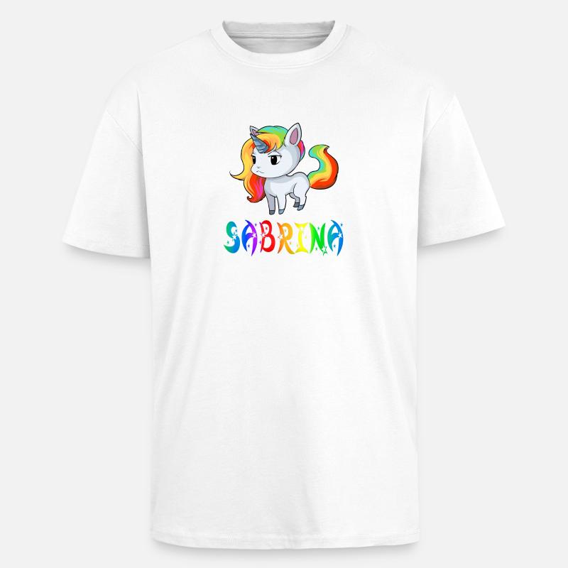 Sabrina Einhorn - T-shirt unisexe oversize épais - blanc
