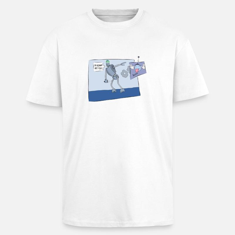Dumme Roboter - Oversized Heavyweight Unisex T-Shirt - Weiß
