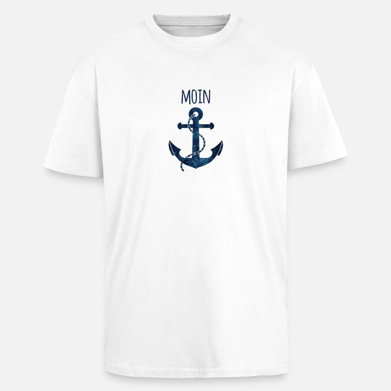 Anker Moin blau - Oversized Heavyweight Unisex T-Shirt - Weiß