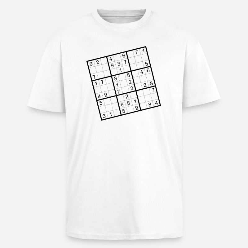 Soduko - T-shirt unisexe oversize épais - blanc
