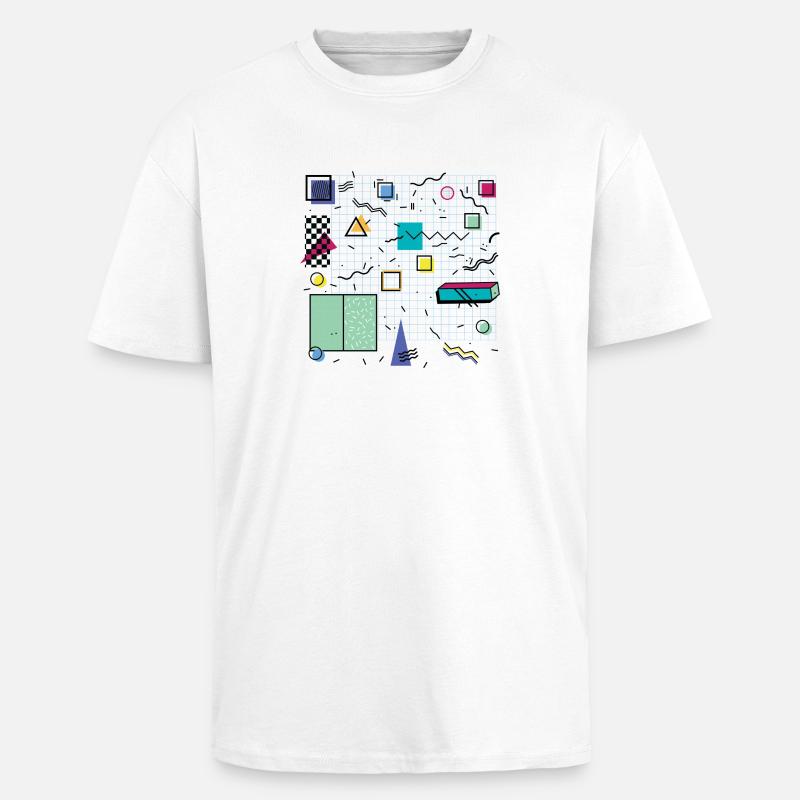 Eldram's Eighties Abstract 01 - Oversized Heavyweight Unisex T-Shirt - Weiß