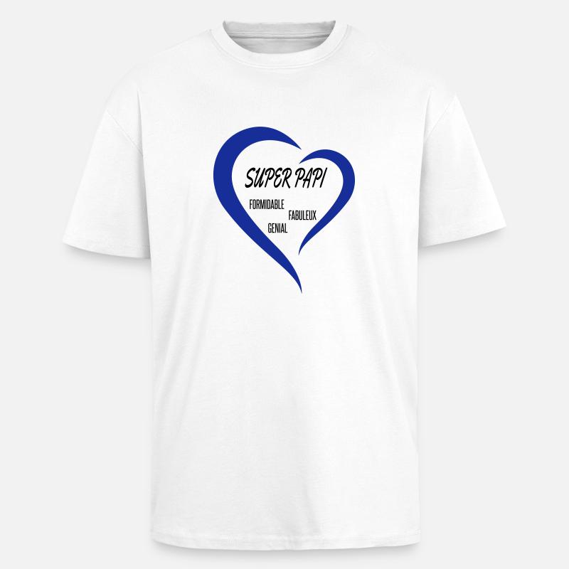 super papi coeur - T-shirt unisexe oversize épais - blanc