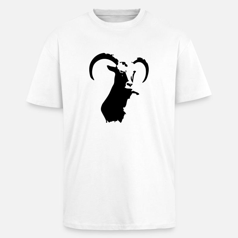 steinbock tier - Oversized Heavyweight Unisex T-Shirt - Weiß