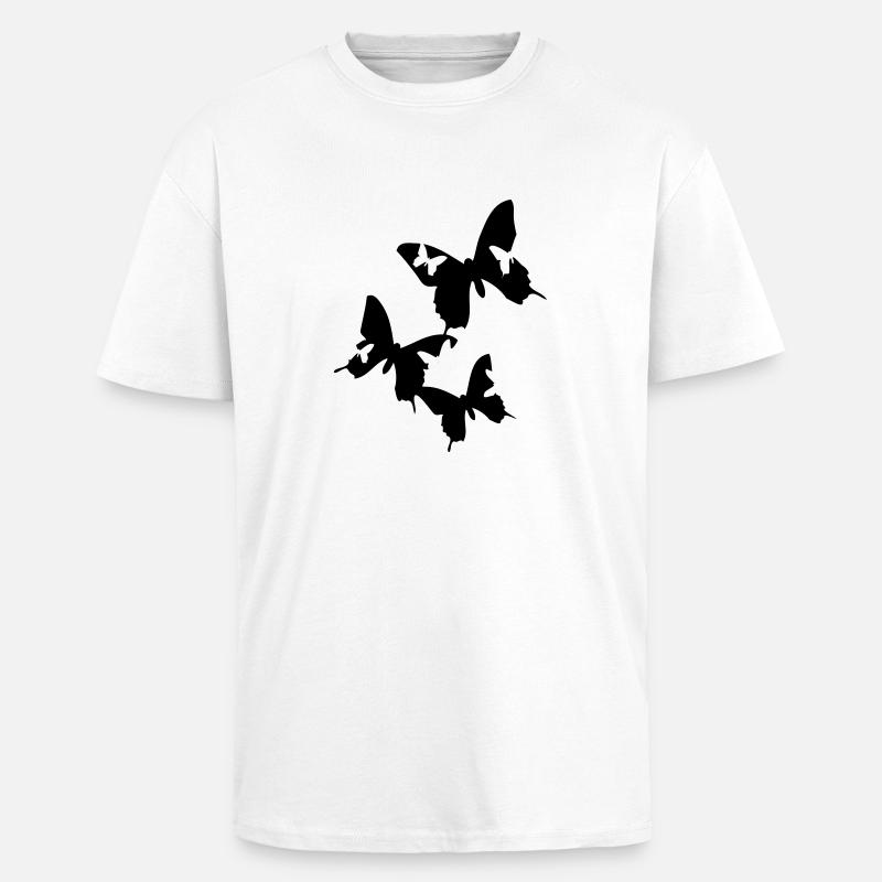 Butterflys - Oversized Heavyweight Unisex T-Shirt - Weiß