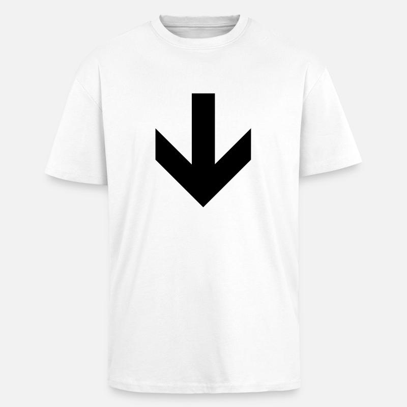 Cette flèche Way Down - T-shirt unisexe oversize épais - blanc