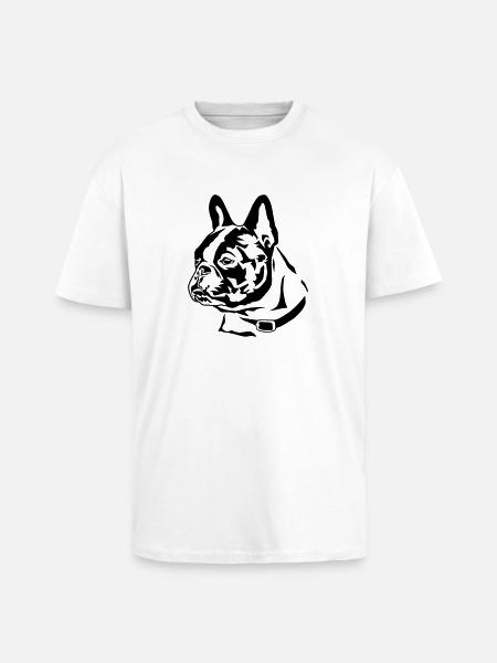 french_bully_head_01 - Oversized Heavyweight Unisex T-Shirt - Weiß