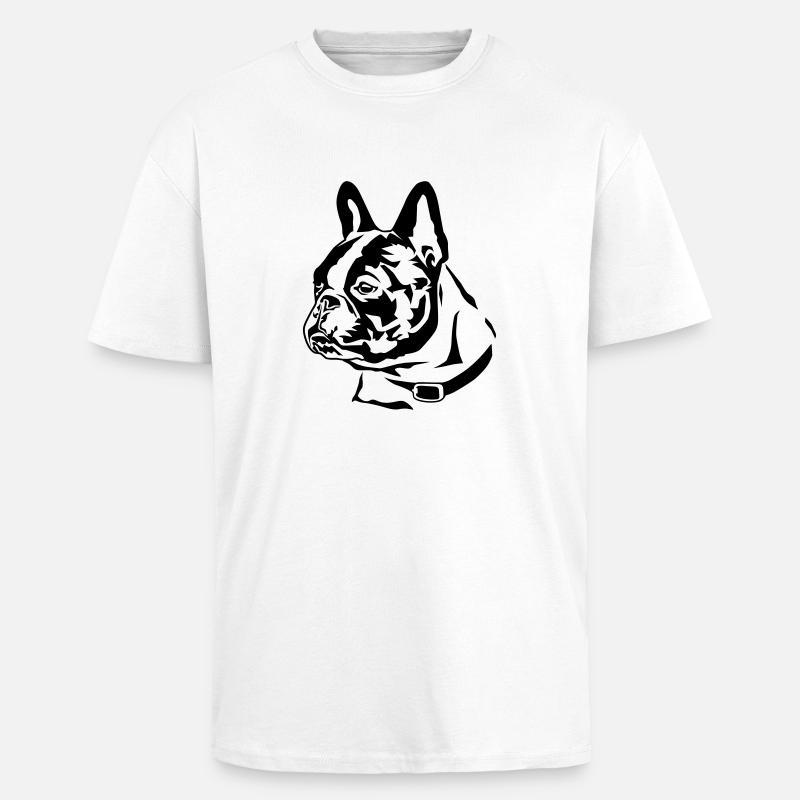 french_bully_head_01 - Oversized Heavyweight Unisex T-Shirt - Weiß