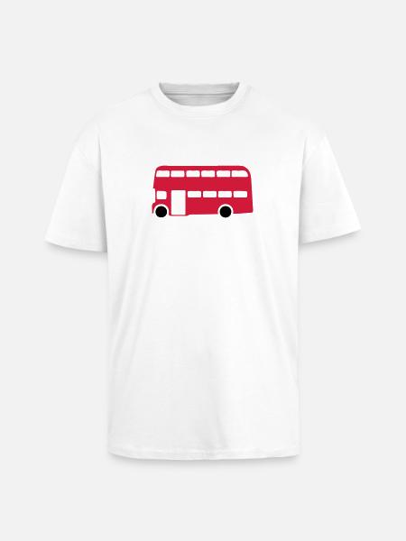 Englisch Englisch-Bus 1 - Oversized Heavyweight Unisex T-Shirt - Weiß