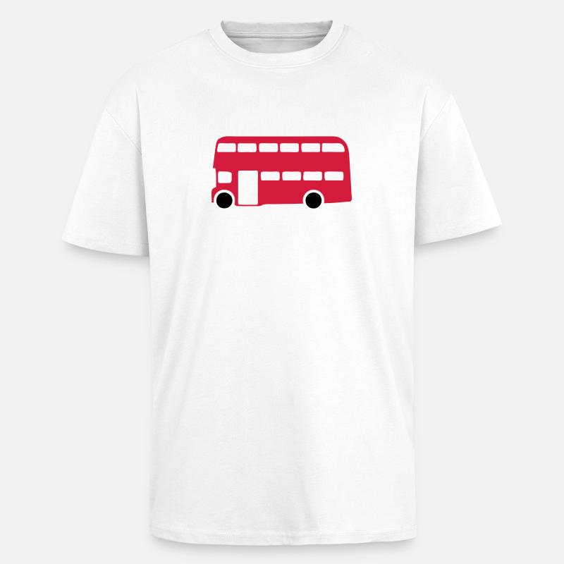 Englisch Englisch-Bus 1 - Oversized Heavyweight Unisex T-Shirt - Weiß