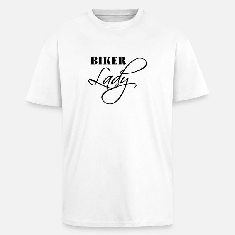 Biker Lady - Oversized Heavyweight Unisex T-Shirt - Weiß