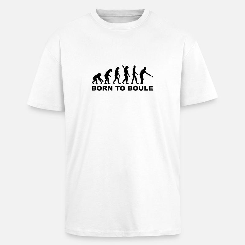 Pétanque Évolution - T-shirt unisexe oversize épais - blanc