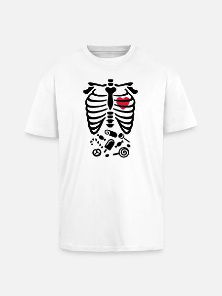 Halloween-Röntgenstrahl-Kostüm Süßigkeiten - Oversized Heavyweight Unisex T-Shirt - Weiß
